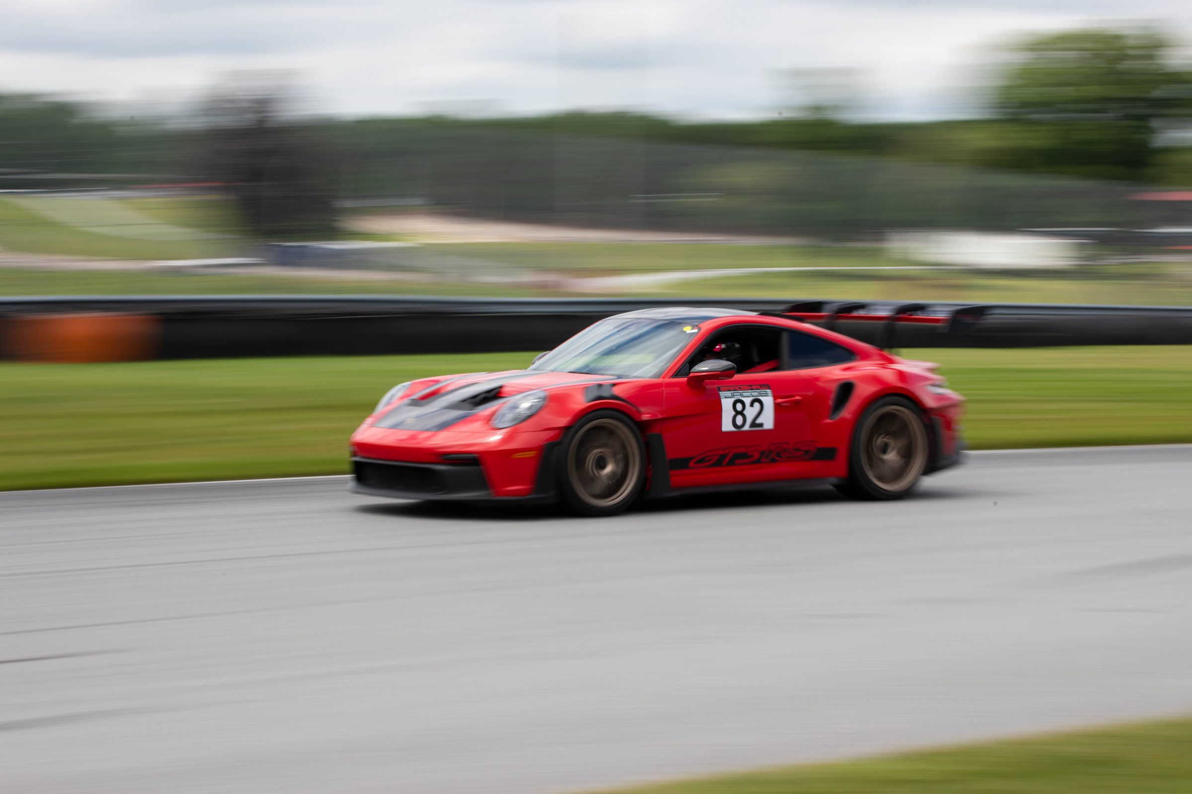 Mid-Ohio Sports Car Course front straight during a track event